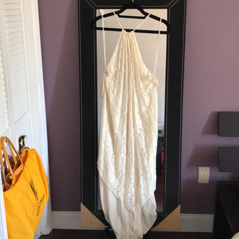 Lace halter maxi/midi dress